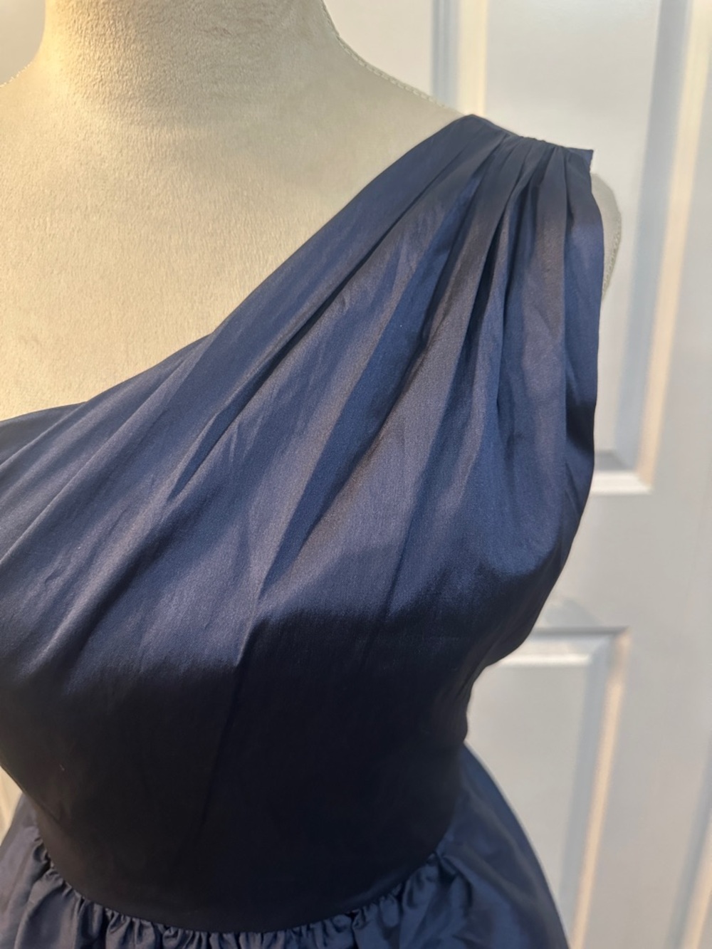 ALFRED SUNG One-Shoulder Navy Party Dress - Picture 2 of 11